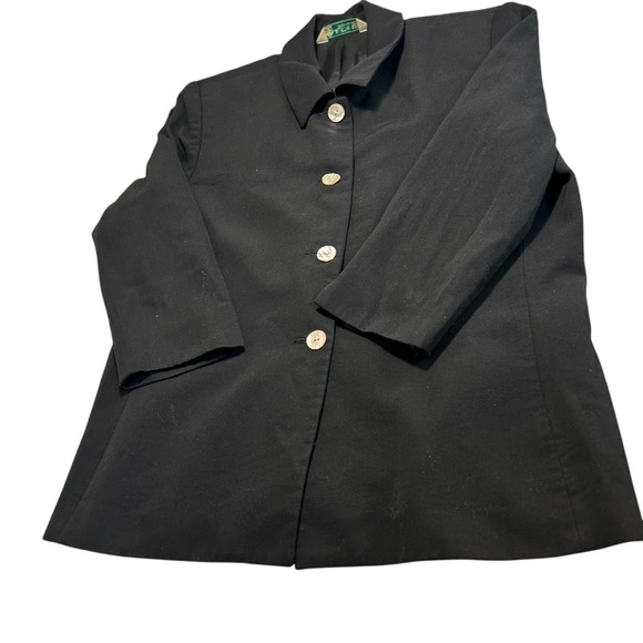 Austin Reed Black Button Front Wool Jacket  Sz 14 - Picture 5 of 11